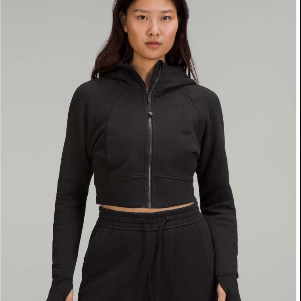 Lululemon Full Zip Cropped Hoodie and Scuba High Rise Short 5”